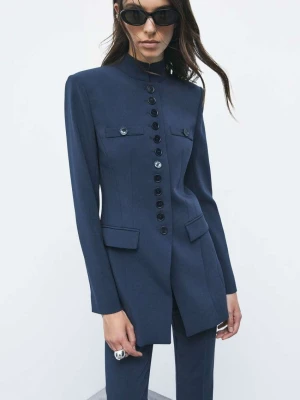 Marynarka Officier Radical Rose Patrizia Pepe granatowy