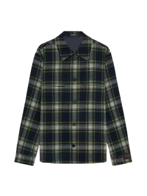 Marynarka Overshirt z Wełny Wirginii w Kolorze Granatowym Brooks Brothers