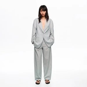 Marynarka oversize paski jasnoszara BIMBA Y LOLA