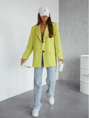 Marynarka oversize z wiązaniem AVIONA - limonka  magmac 