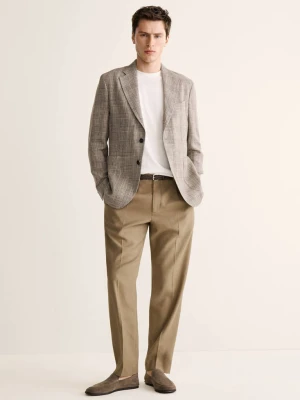 Marynarka slim fit w kratę księcia Walii norkowy szary - Mężczyzna - - MANGO MAN