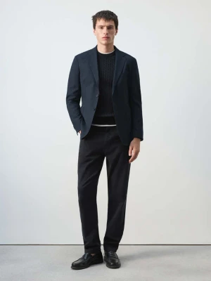 Marynarka slim fit z kieszeniami granatowy - Mężczyzna - - MANGO MAN