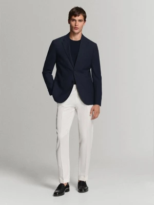 Marynarka slim fit z kieszeniami granatowy - Mężczyzna - - MANGO MAN