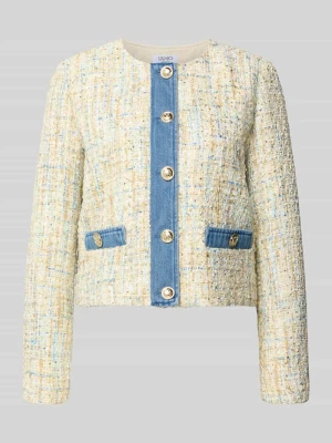Marynarka w bouclé o kroju regular fit Liu Jo White