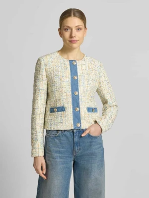 Marynarka w bouclé o kroju regular fit Liu Jo White