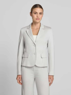 Marynarka w kratę o kroju slim fit z kieszeniami z patką Marc Cain Kamienny