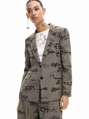 Marynarka w kratę z napisami Desigual