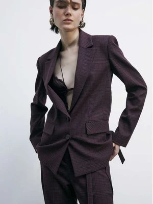 Marynarka w kratę z zapięciem na dwa guziki PATRIZIA PEPE