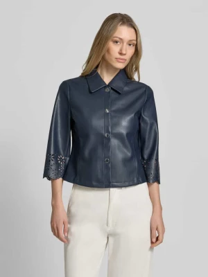 Marynarka w kroju slim fit o skórzanym wyglądzie z ażurowym wzorem Betty Barclay
