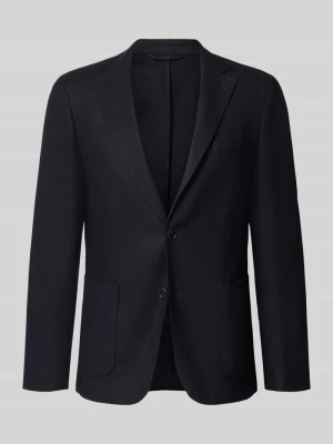 Marynarka w kroju slim fit z dodatkiem żywej wełny model 'P-Hanry-WG-264' Boss Granatowy