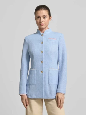 Marynarka w kroju slim fit ze stójką i naszywanymi kieszeniami WHITE LABEL