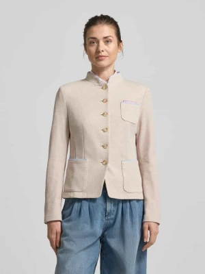 Marynarka w kroju slim fit ze stójką i naszywanymi kieszeniami WHITE LABEL