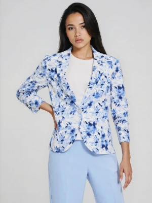 Marynarka w kwiaty błękitna Moodo