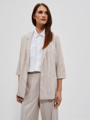 Marynarka w paski piaskowa Moodo