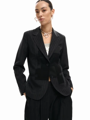 Marynarka w paski z naszywkami Desigual