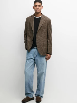 Marynarka W Pepitkę Ze 100% Wełny - Beżowy Pop - Massimo Dutti - Male