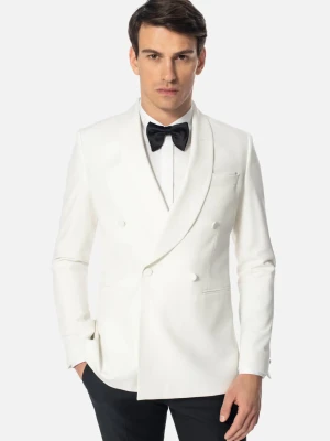 MARYNARKA WINKEL ECRU SLIM FIT DWURZĘDOWA Z WEŁNĄ Recman