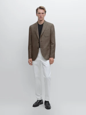 Marynarka Z Fakturą Ze 100% Wełny - Piaskowy - - Massimo Dutti - Mężczyzna