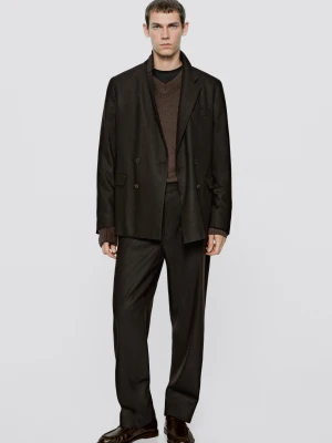 Marynarka Z Flanelowej Mieszanki Wełny – Limited Edition - Brązowy - Massimo Dutti - Male
