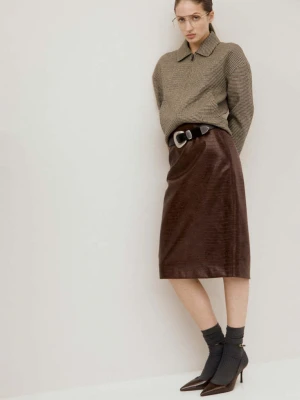 Marynarka z klapami w pepitkę średni brązowy - Kobieta - - MANGO