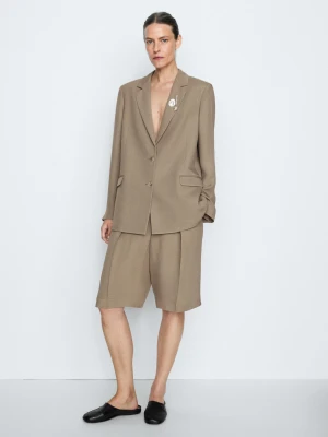 Marynarka Z Lejącej Tkaniny – Studio - Popielaty - Massimo Dutti - Female