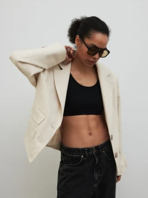 Marynarka z marszczeniem w kolorze IVORY LINEN - RICHMOND-M/L Marsala