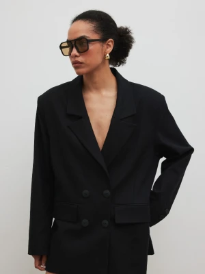 Marynarka z marszczeniem w kolorze TOTALLY BLACK - ROCHELLE-S/M Marsala