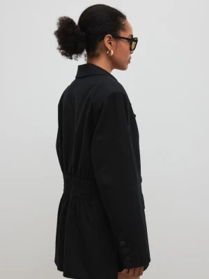 Marynarka z marszczeniem w kolorze TOTALLY BLACK - ROCHELLE Marsala