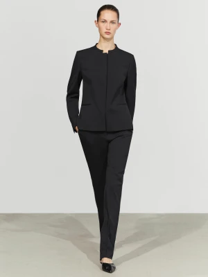 Marynarka Z Okrągłym Dekoltem I Zaszewkami - Czarny - Massimo Dutti - Female