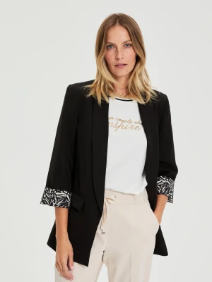 Marynarka z ozdobnymi mankietami czarna Moodo