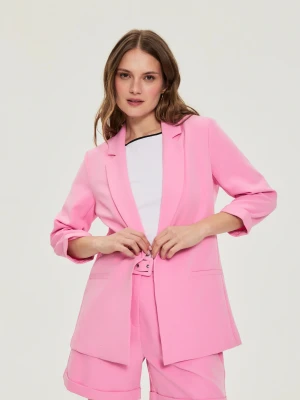 Marynarka z rękawami 3/4 różowa Moodo