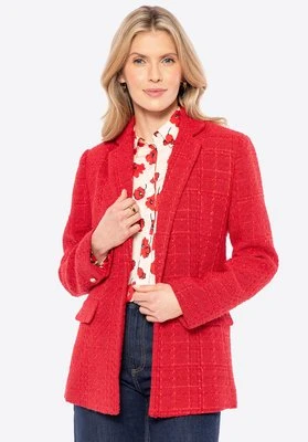 Marynarka z tkaniny boucle czerwona Wittchen