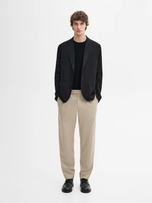 Marynarka Z Tkaniny Technicznej - Granatowy - - Massimo Dutti - Mężczyzna