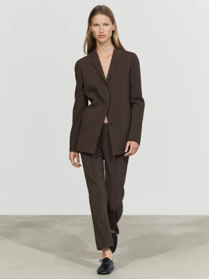 Marynarka Z Wełny Z Domieszką - Brązowy - Massimo Dutti - Female
