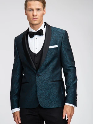 Marynarka żakardowa Z LIAM GGZSQ90575 Giacomo Conti niebieski