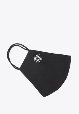 Maseczka bawełniana profilowana z białym monogramem czarna Wittchen