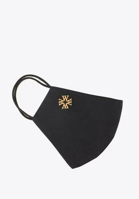 Maseczka bawełniana profilowana ze złotym monogramem czarna Wittchen