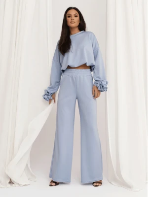 Masełkowy komplet z szerokimi spodniami POSY - błękitny  magmac 