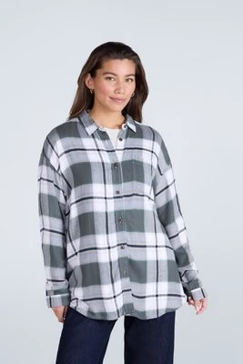 Masie damska super miękka koszula o luźnym kroju - Green Animal