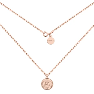 Masywny łańcuszek z monetą z różowego złota : Długość - 50 cm SOTHO