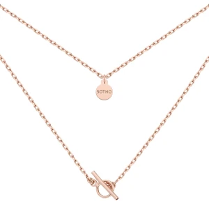 Masywny łańcuszek z ozdobnym zapięciem z różowego złota : Długość - 50 cm SOTHO