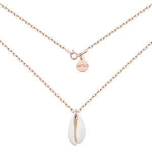 Masywny łańcuszek z różowego złota z muszelką : Długość - 45 cm SOTHO
