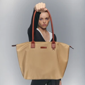 Materiałowa torba shopper beżowa House