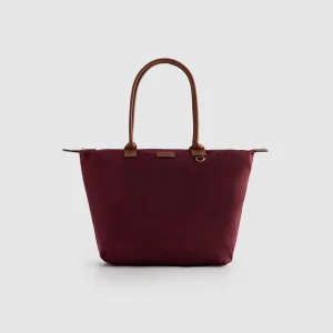 Materiałowa torba shopper bordowa House
