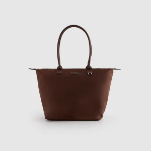 Materiałowa torba shopper ciemnobrązowa House