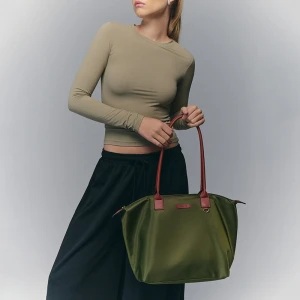 Materiałowa torba shopper oliwkowa House