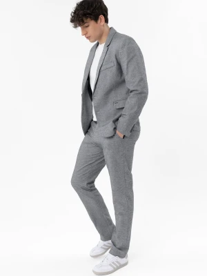 Materiałowe spodnie z lnem R-TONI Volcano