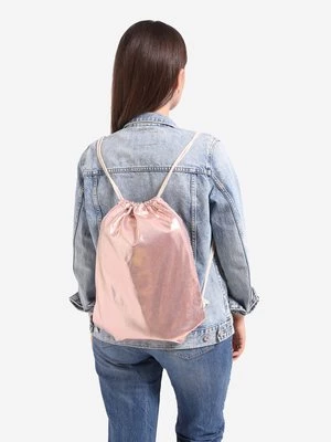Materiałowy plecak worek różowy Shelvt