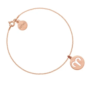 Matowa bransoletka z zodiakiem Barana z różowego złota SOTHO