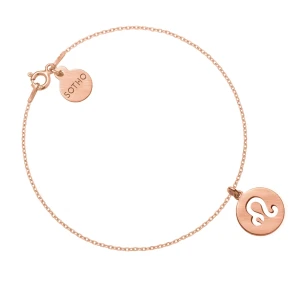 Matowa bransoletka z zodiakiem Lwa z różowego złota SOTHO